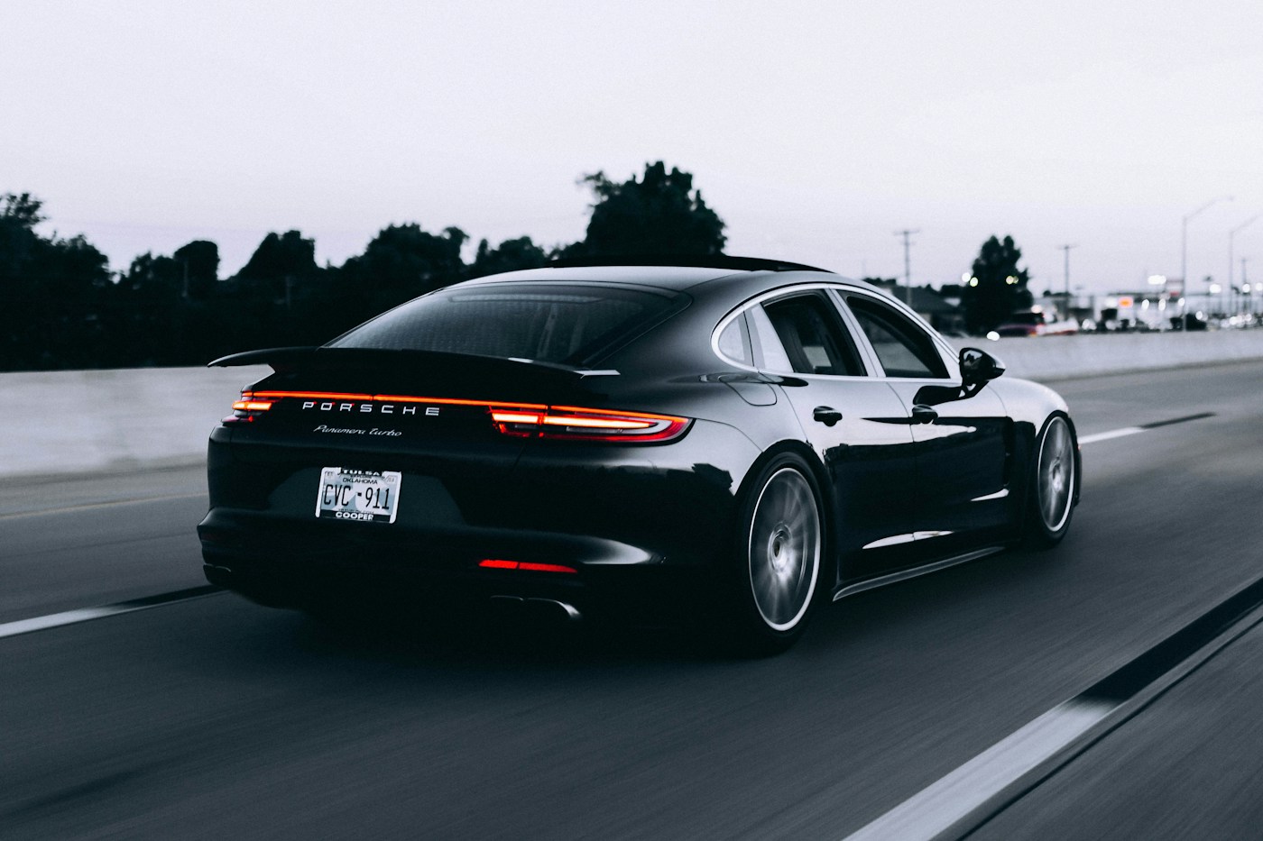 Sports car outside a modern building